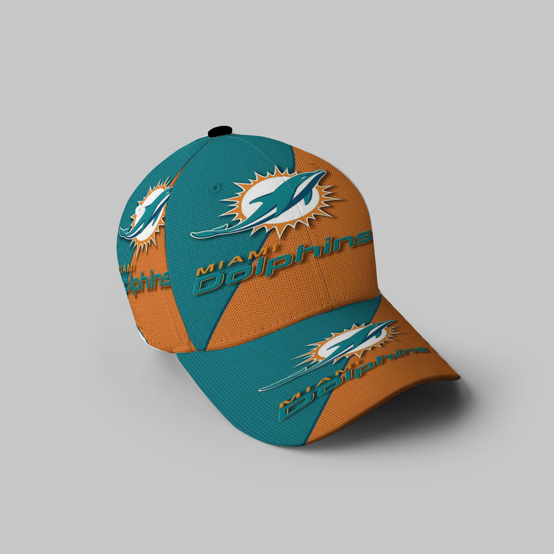 Miami Dolphins Logo 9 3D Printing Baseball Cap Classic Hat