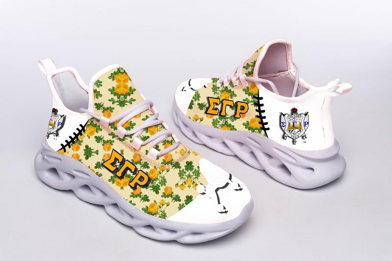 Wonder Print Footwear – Sigma Gamma Rho Yellow Roses Clunky Sneakers Lt10