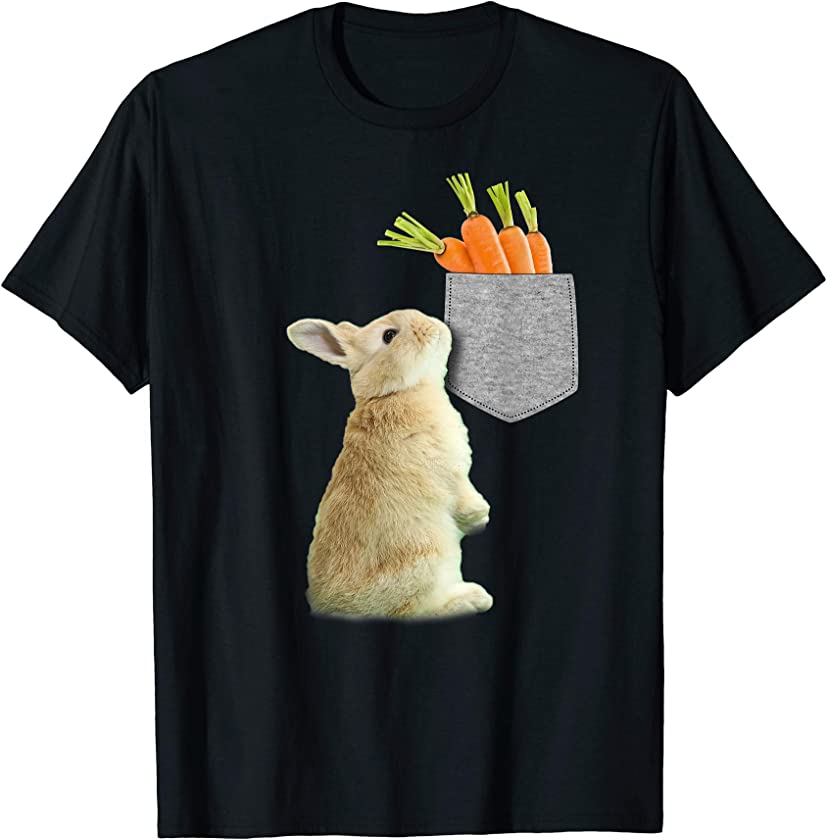 Bunny Reaching For Carrot In Your Fake Pocket Funny T-Shirt