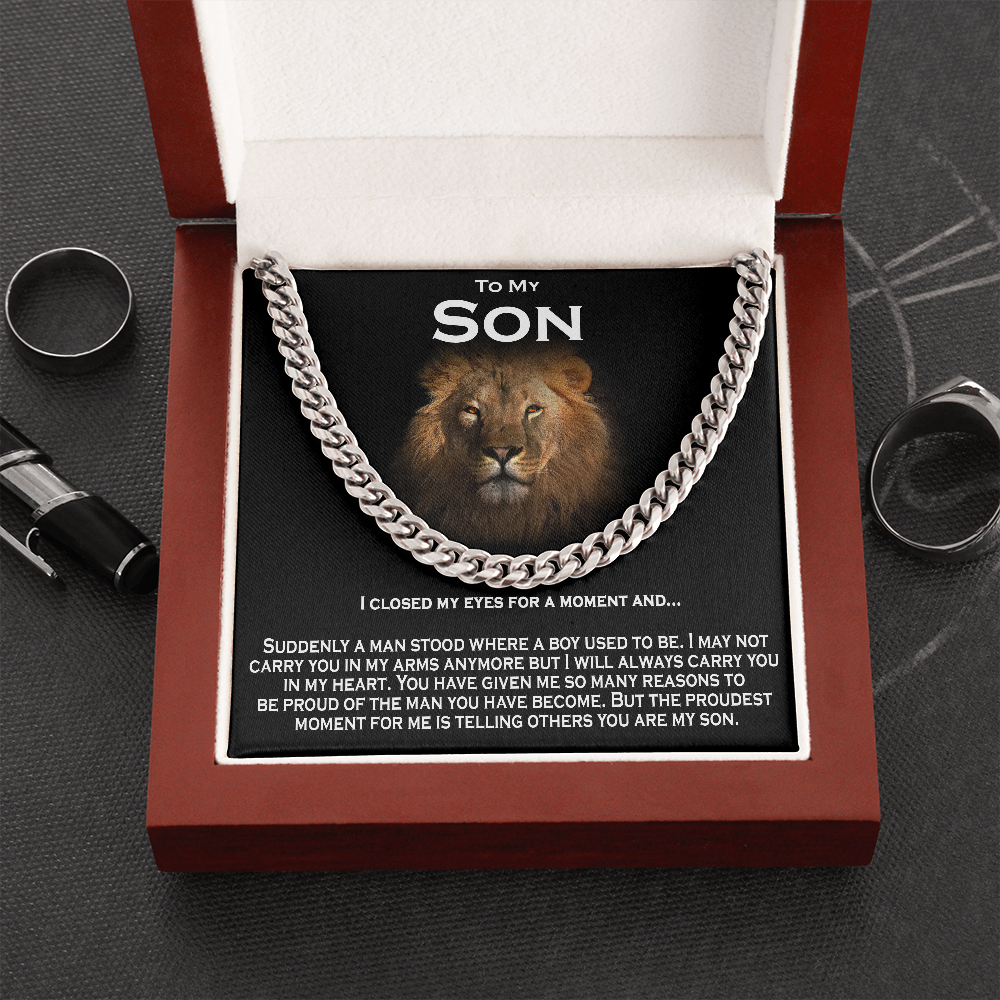 To My Son | Solid Cuban Chain Necklace