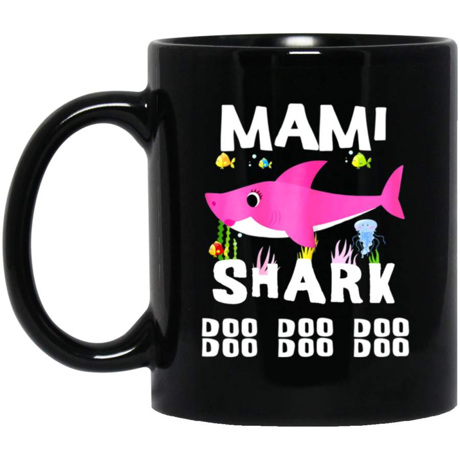 Womens Mami Shark Doo Doo Doo – Mothers Day Gift Black Mug