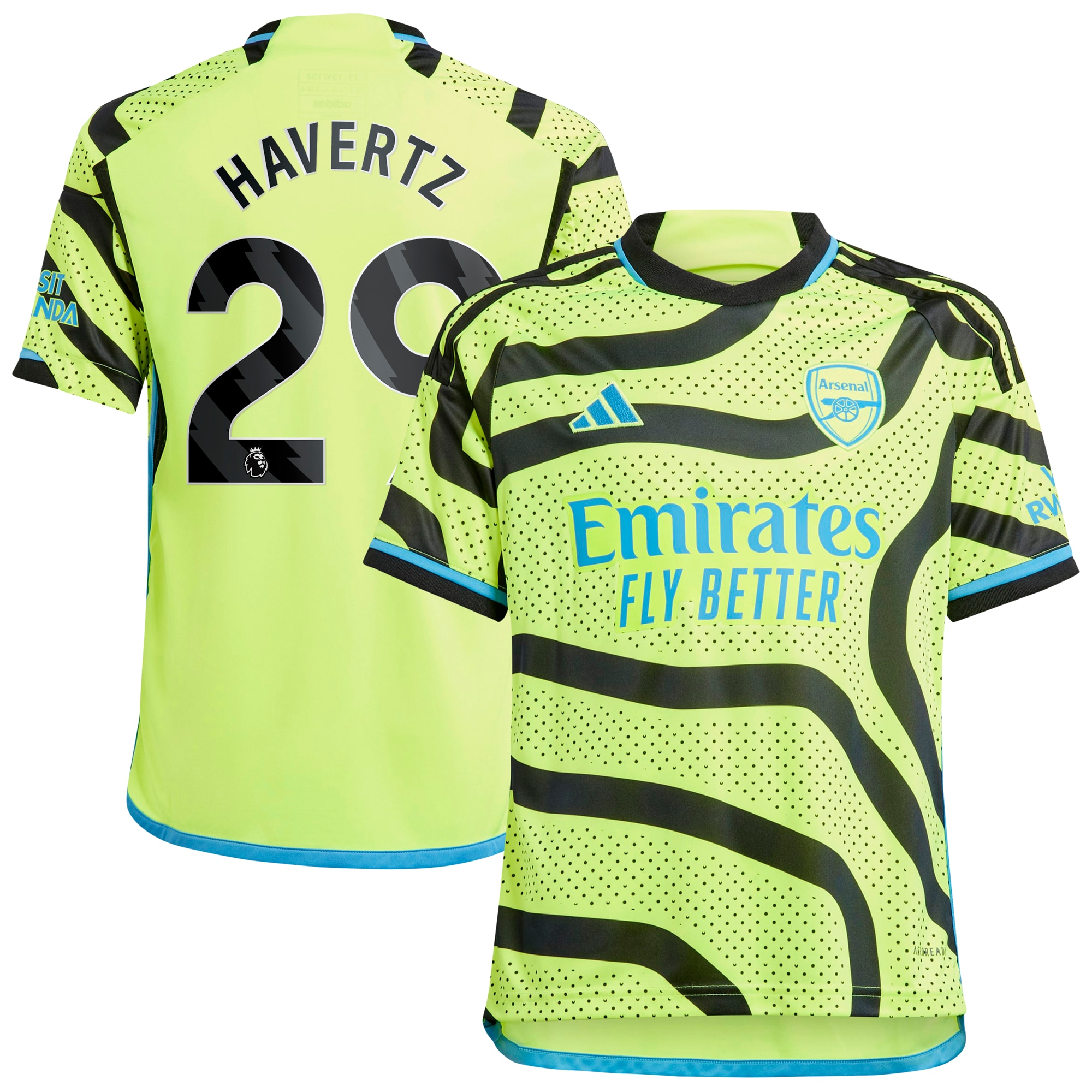 Kai Havertz Arsenal Youth 2023/24 Away Replica Player Jersey – Yellow