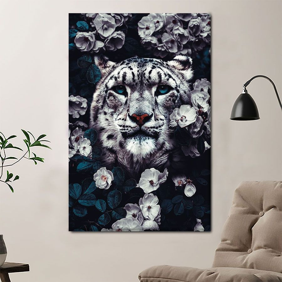 B1706 T432 Snow Leopard Surrounded By Tree Poster & Canvas