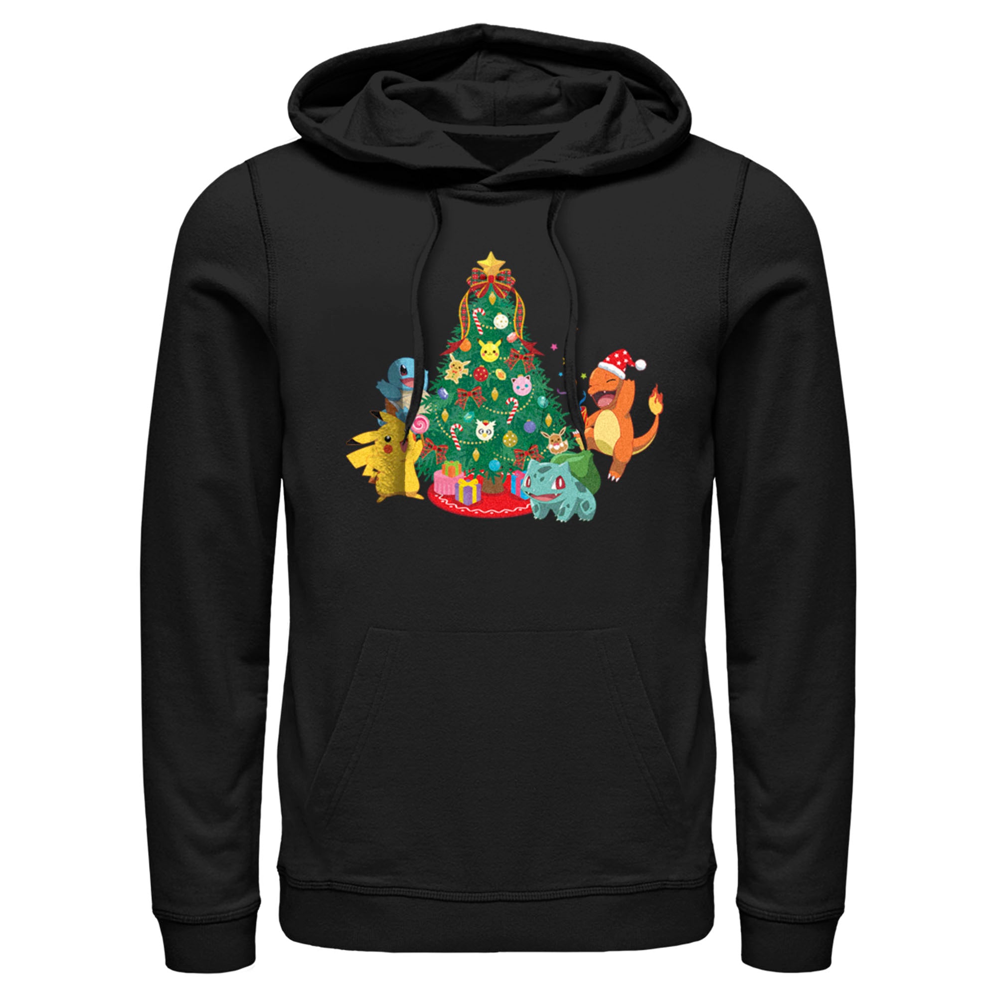 Men’S Pokemon Christmas Tree Characters Pull Over Hoodie