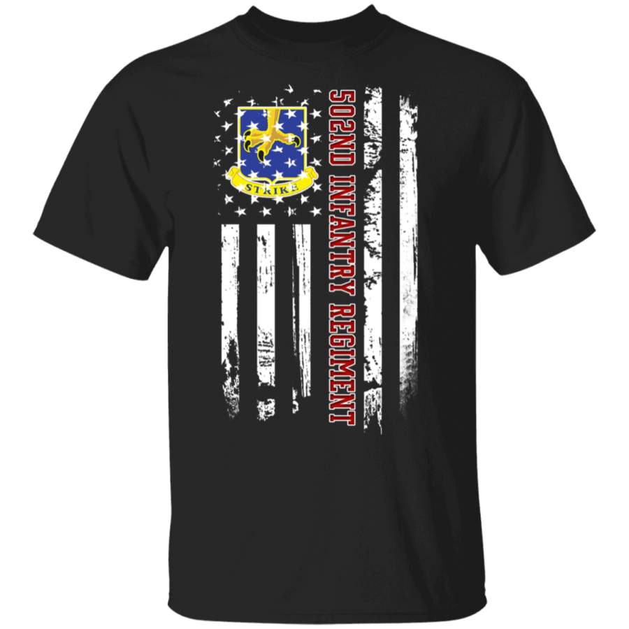 502nd Infantry Regiment Veteran American Flag Father’s Day Veteran’s Day Tshirt