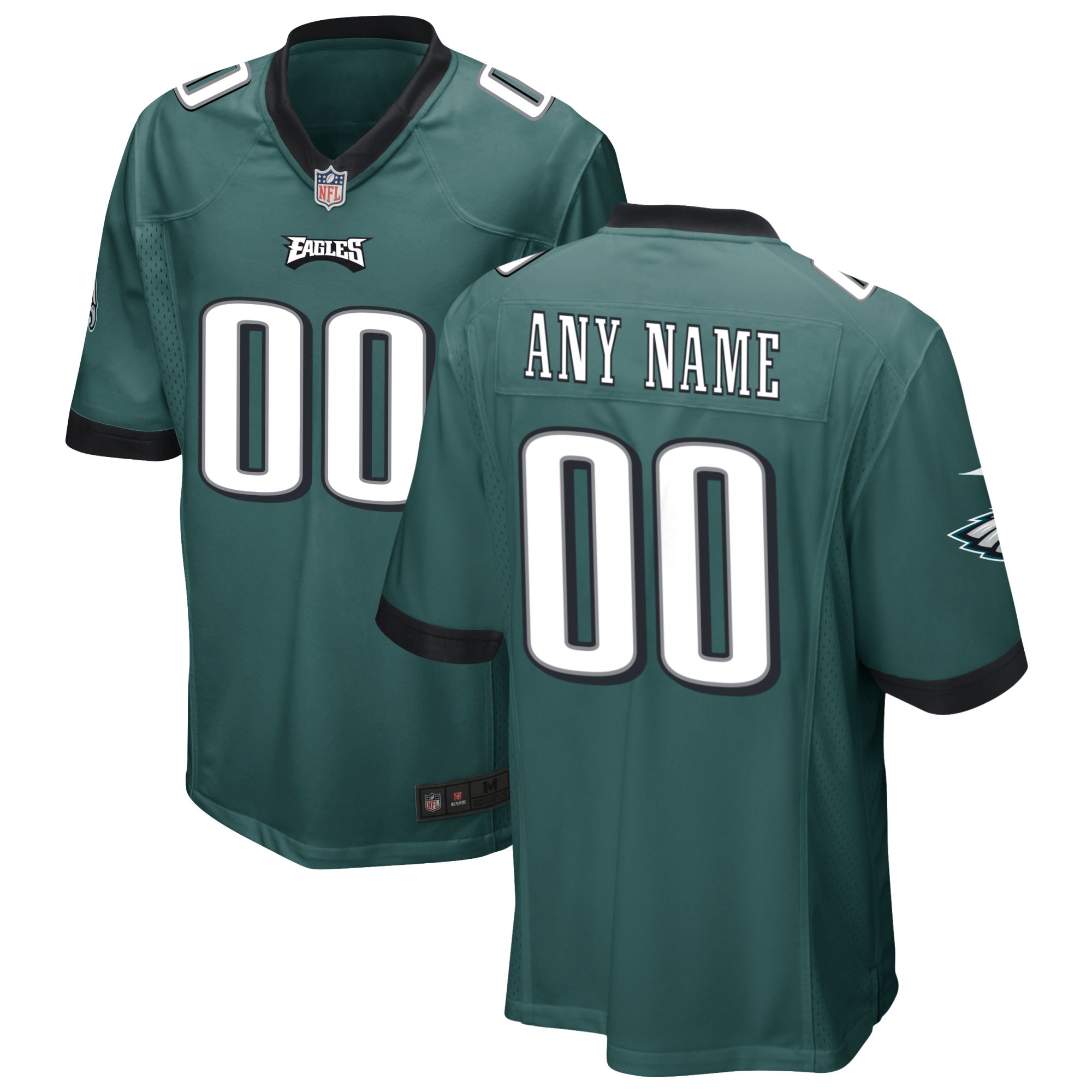 Men’s Philadelphia Eagles Midnight Green Custom Game Jersey