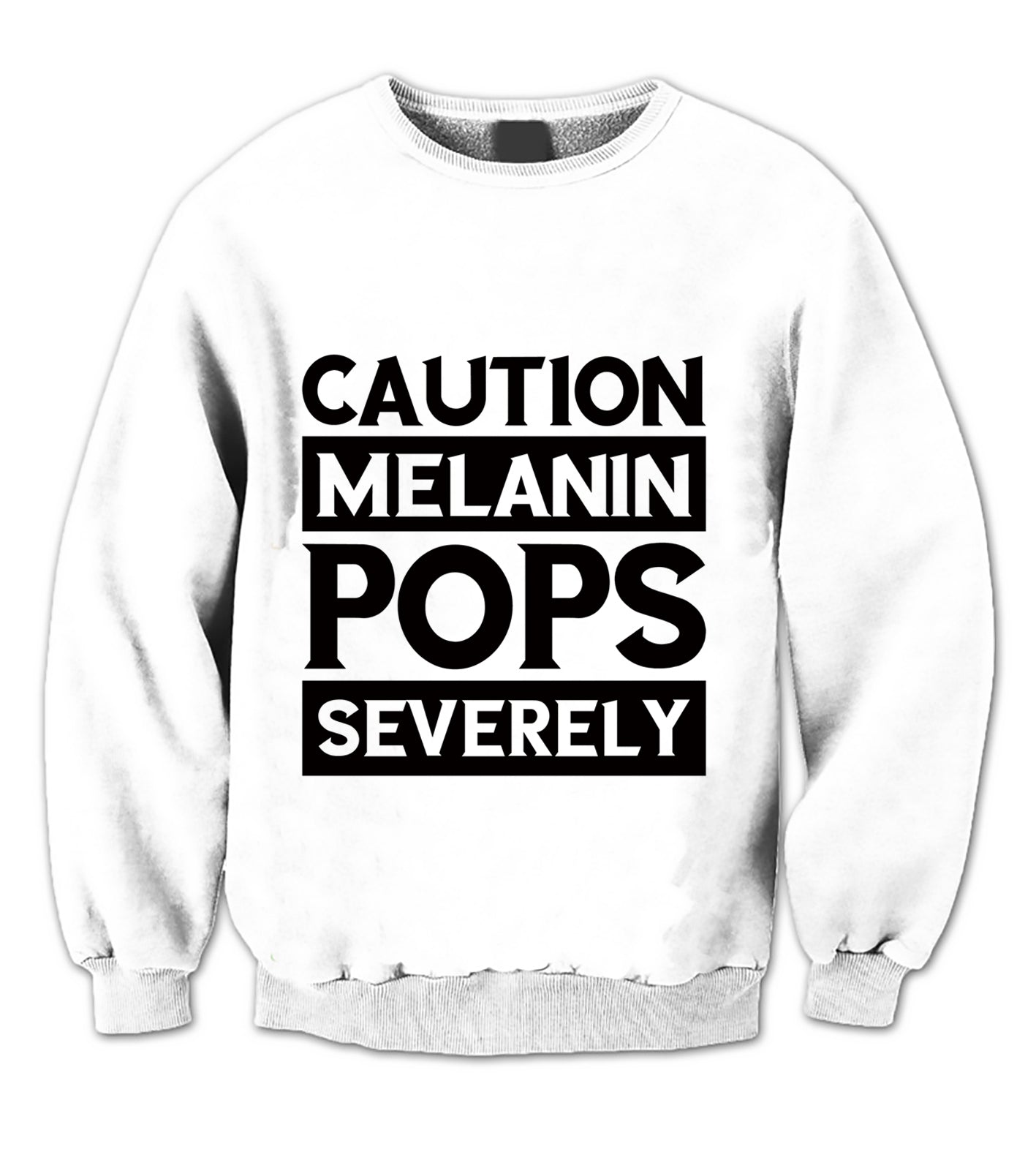 Caution – Melanin Pops Severely – Melanin Queen Crewneck Sweatshirt