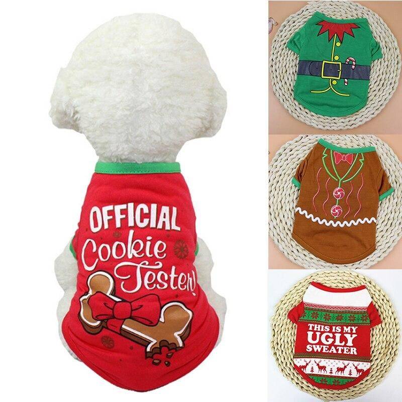 New Dog Clothes Cat Pullover Shirt  Hoodies Polyester Christmas Pet Santa Clothes Puppy Dog Sweater  Casual