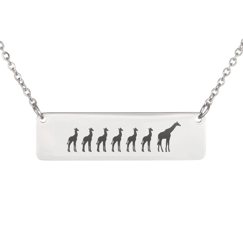 Personalized Mama Giraffe + 6 Baby Giraffes – Necklace