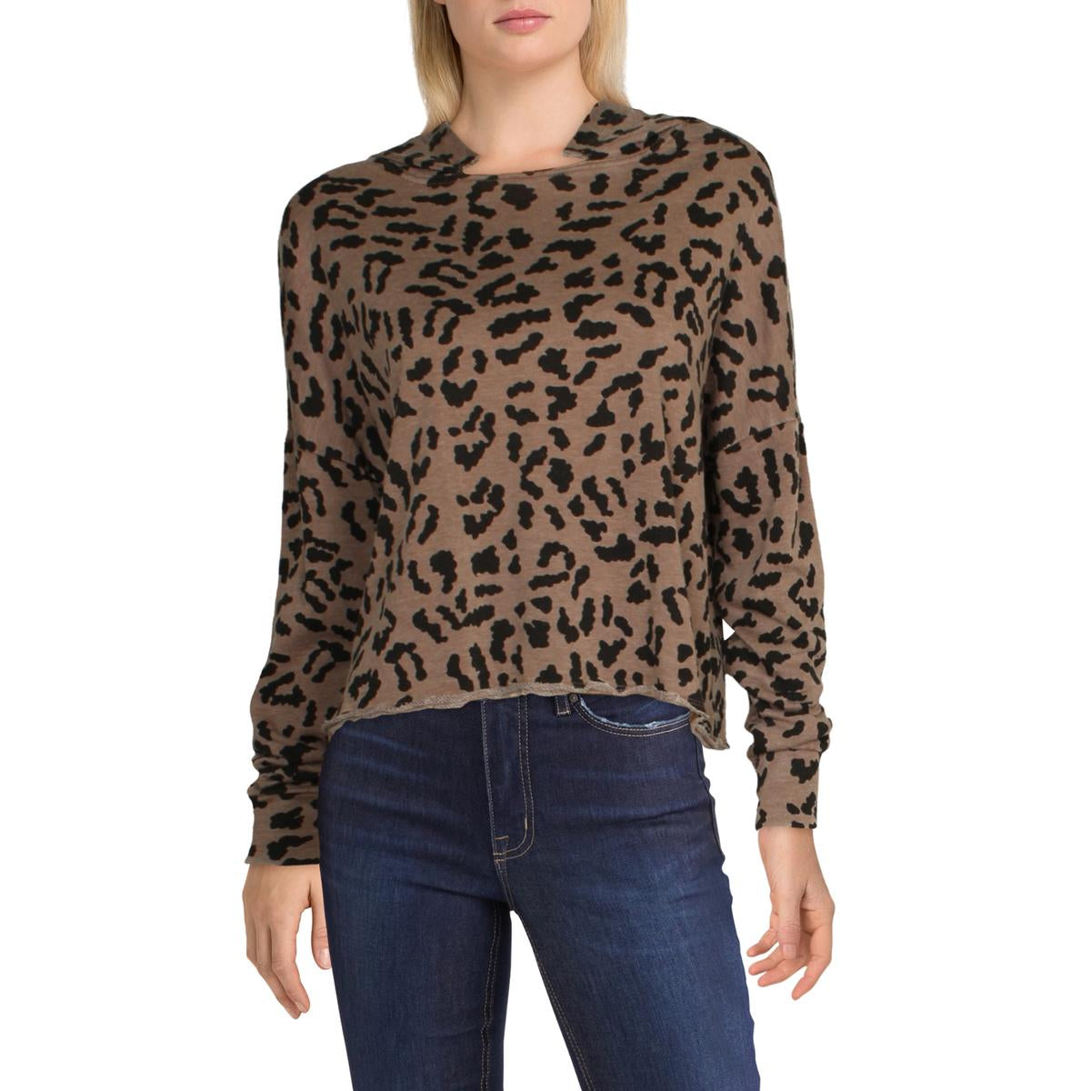 Womens Knit Leopard Hoodie