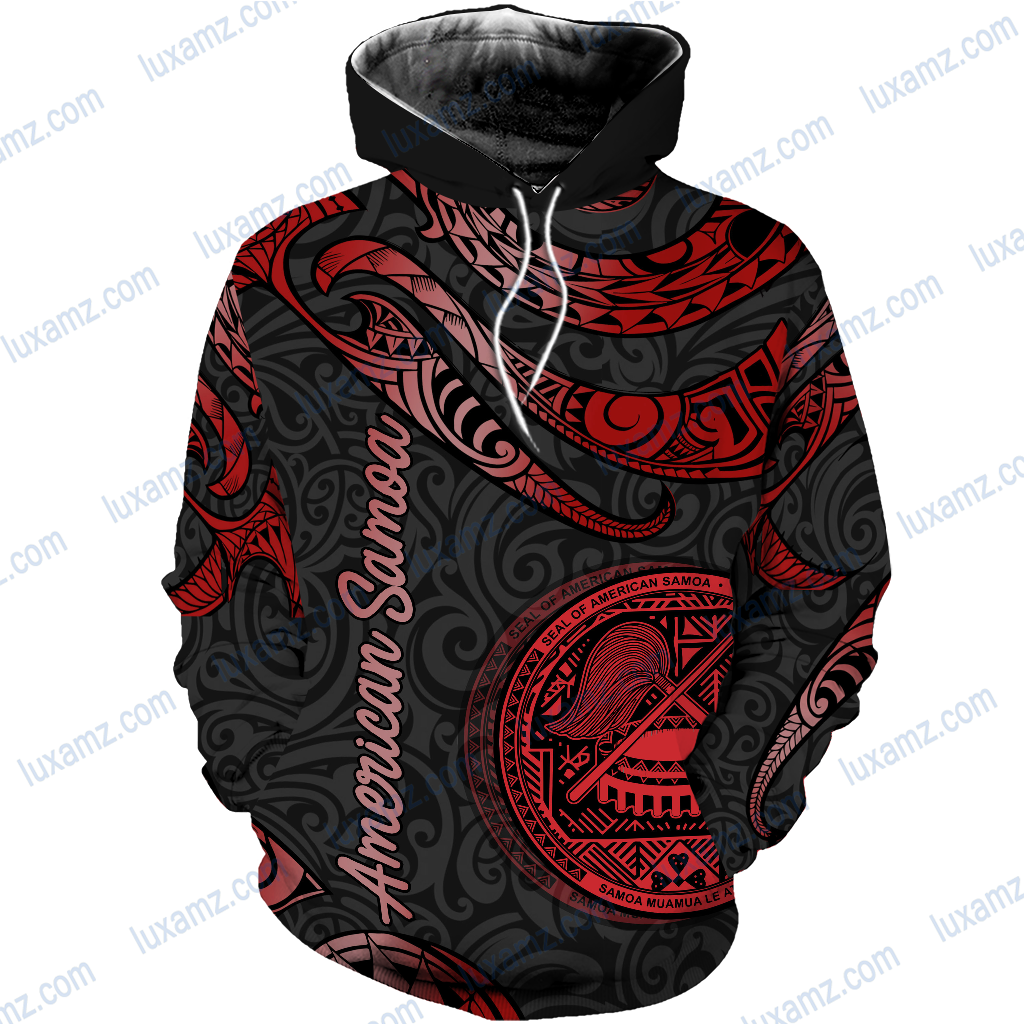 American Samoa Polynesian Custom Personalised Poly Tattoo Red Version All Over Print