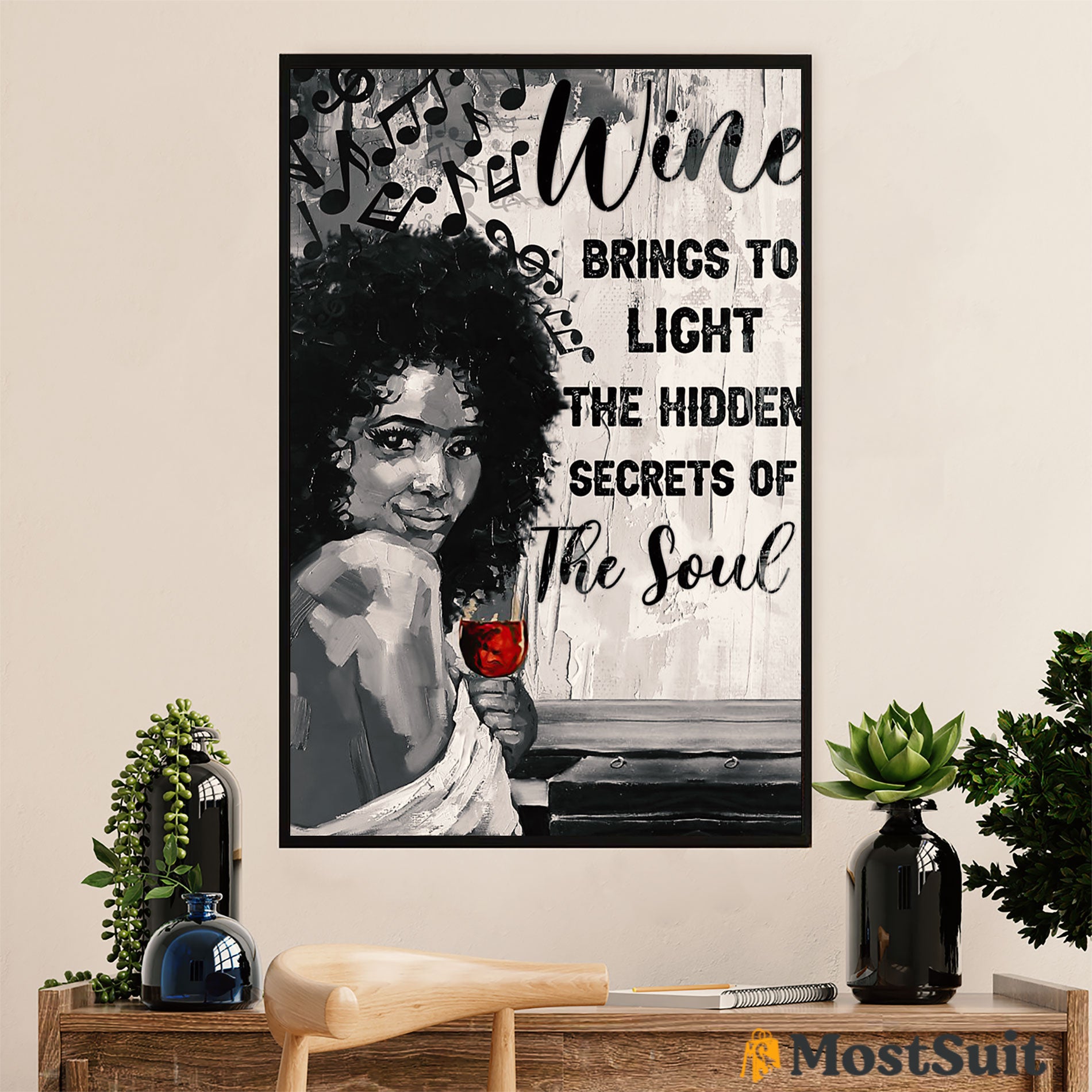 African American Afro Poster | Gift For Black Girl | Juneteenth Day Room Wall Art – Wine Secret Of The Soul