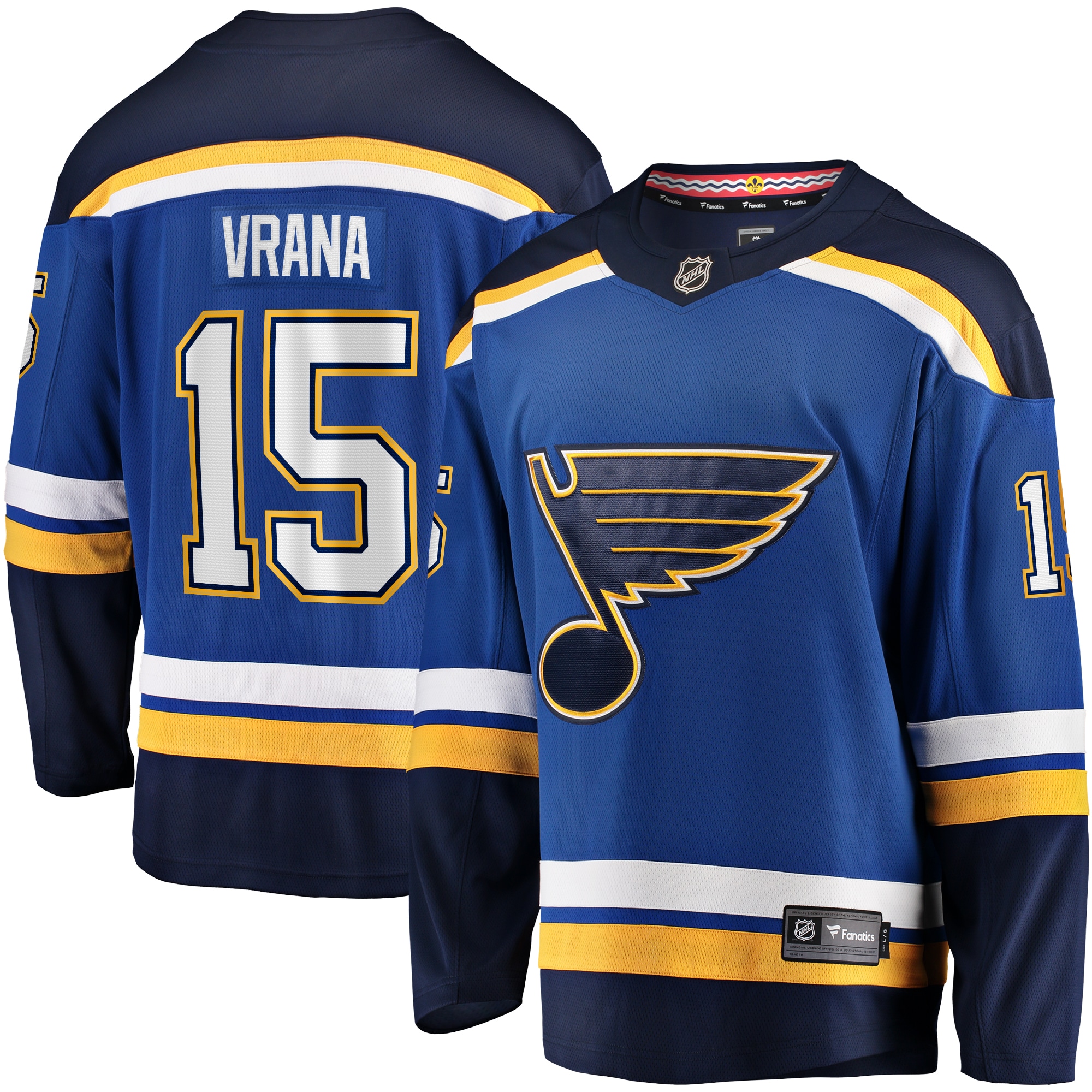 Men's St. Louis Blues Jakub Vrana Blue Home Breakaway Jersey