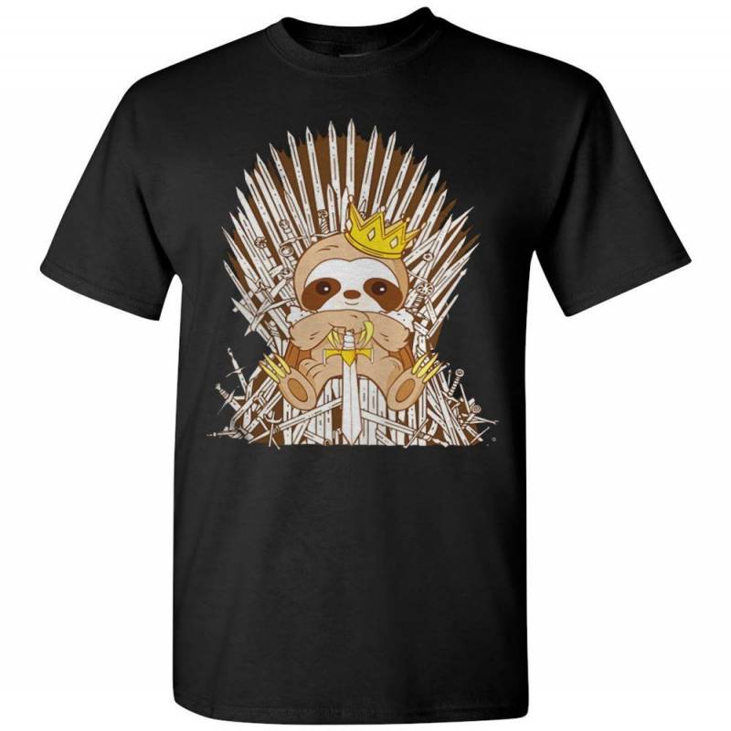 Sloth King Sitting On Iron Throne Cute Animal Shirt