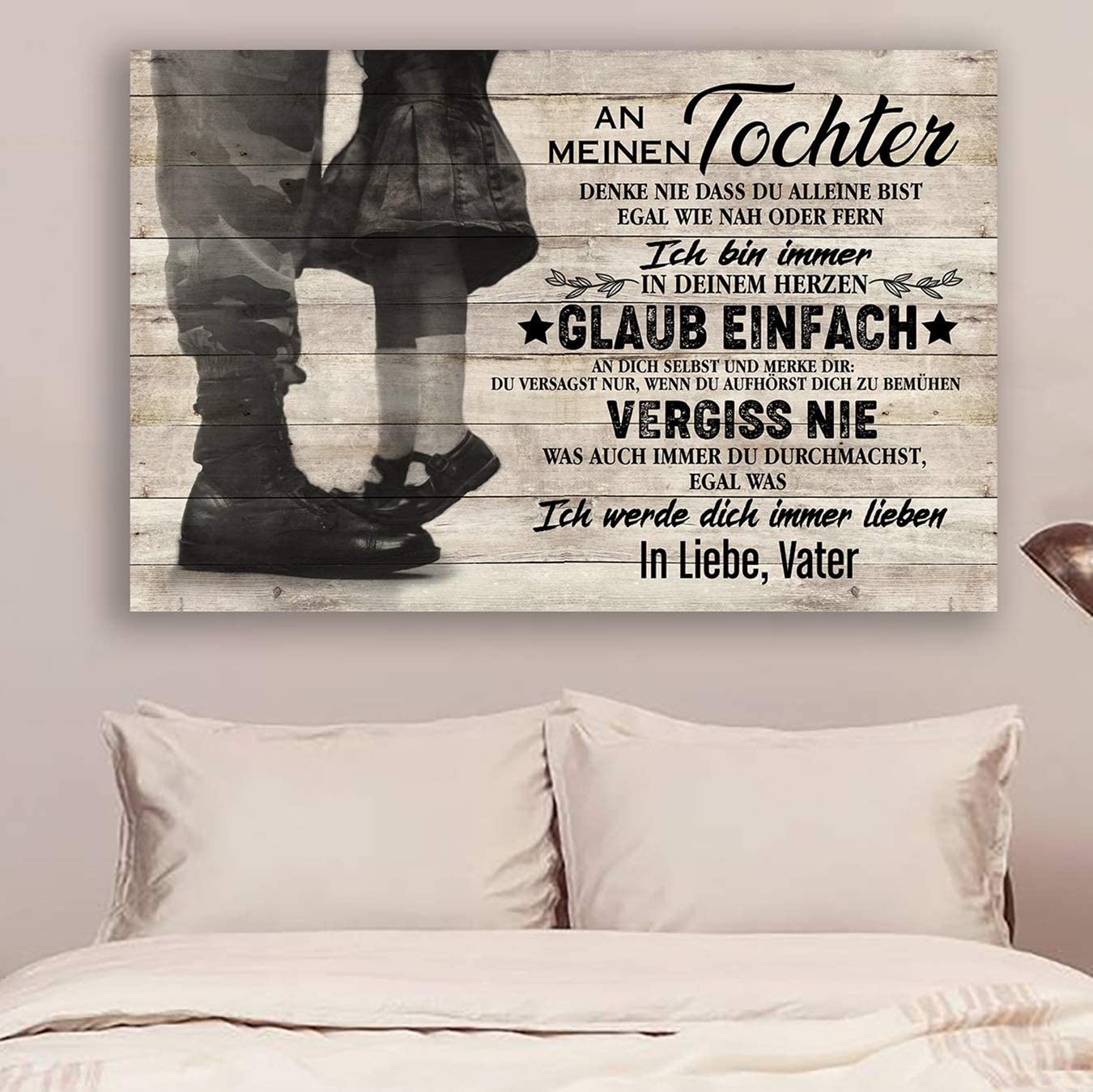 Poster for Room Aesthetic -Command Strips Wall Decor – Hn228 Soldier Poster – Dad to Daughter – Never Feel That You are Alone-German