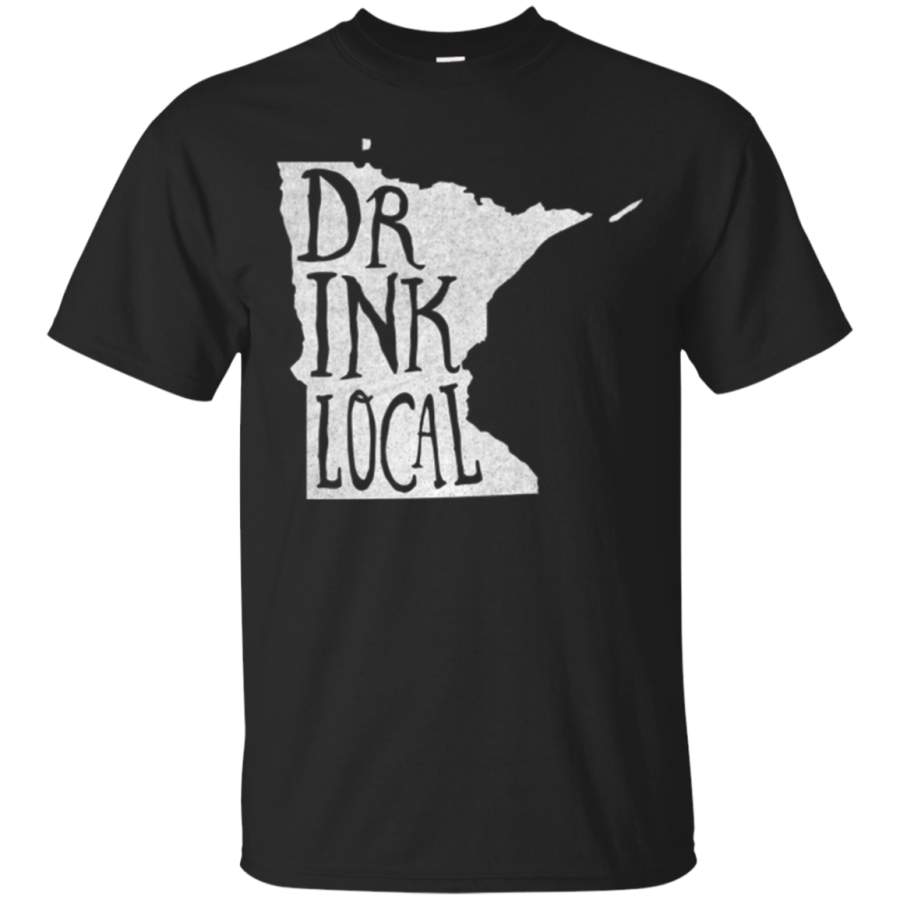 AGR Drink Local Minnesota State Outline Craft Beer T-shirt