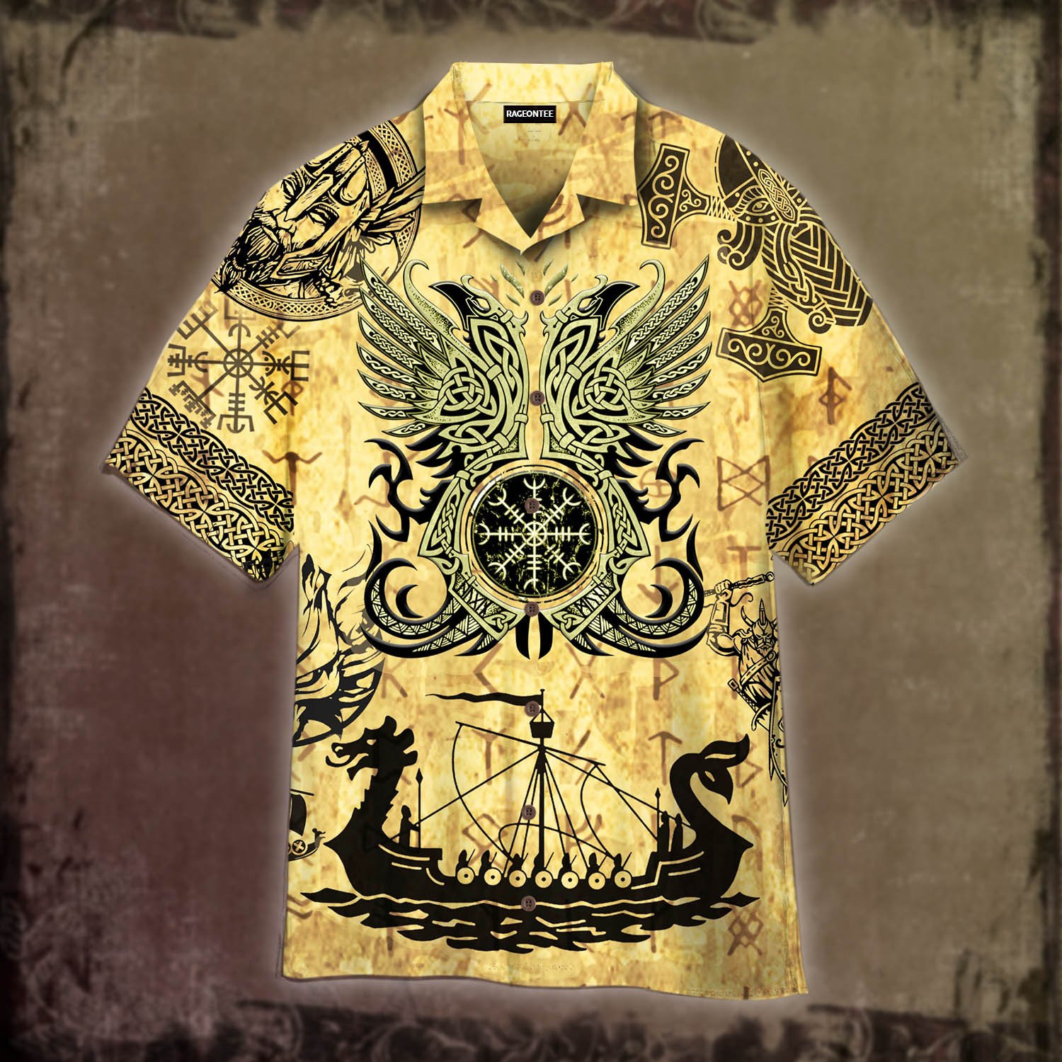 Viking Tatoo Crow Raven Of Odin Hawaiian Shirt | Unisex | Adult | Hw4775