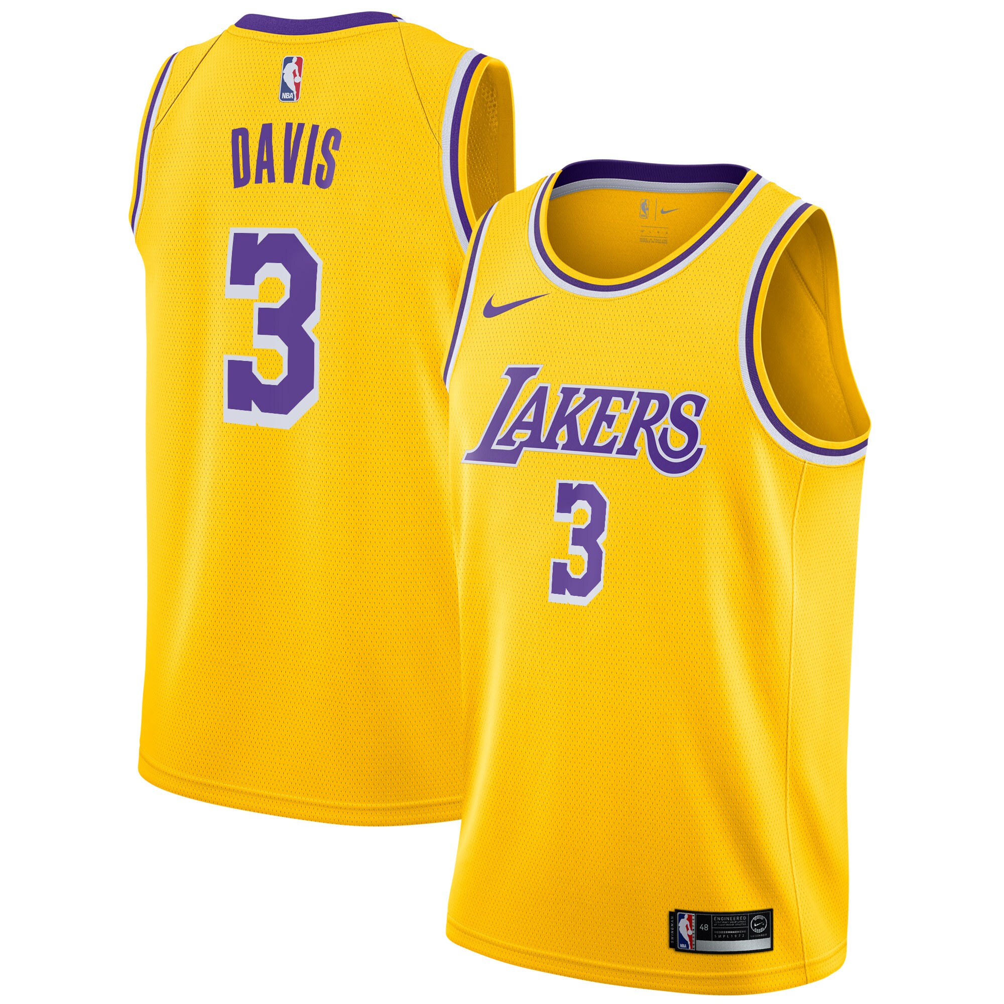 Anthony Davis Los Angeles Lakers 2019/20 Swingman Jersey Gold – Icon Edition
