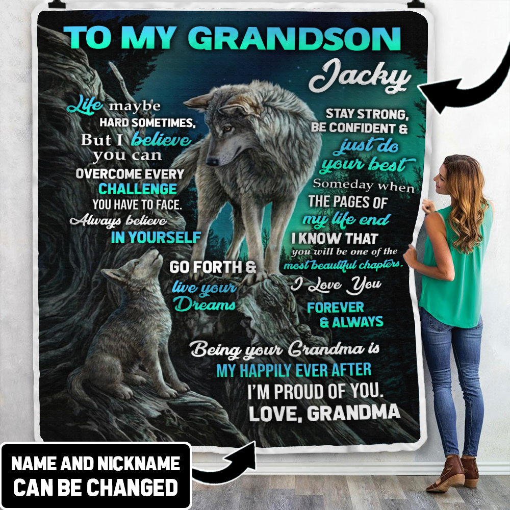 To My Grandson From Grandma Throw Blanket