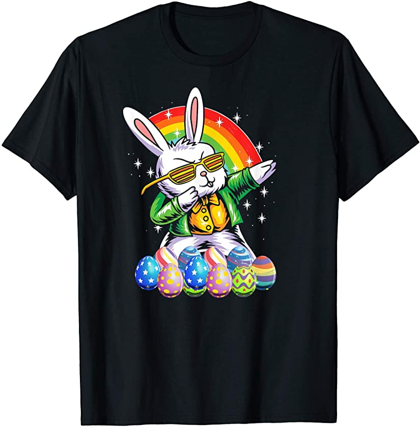 St Patricks Day Dabbing Leprechaun rabbit easter egg T-Shirt