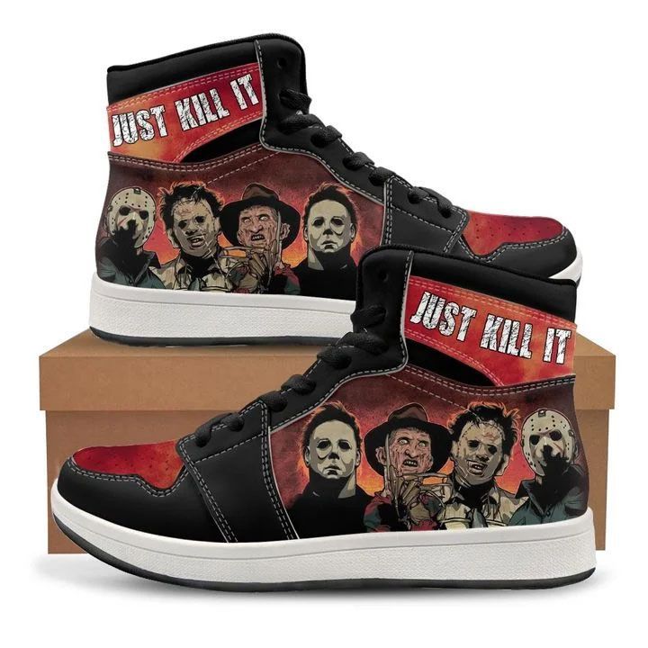 Horror Movies Characters Just Kill It Air Jordan 1 High Sneaker  Shoes JD13 Sneakers Personalized Shoes Design