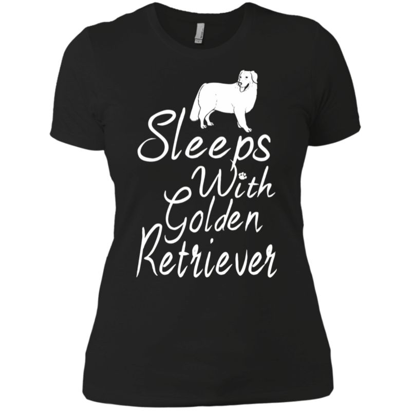 Sleeps With Golden Retriever Dogs Animal Dog T Shirt Ladies’ Boyfriend T-shirt