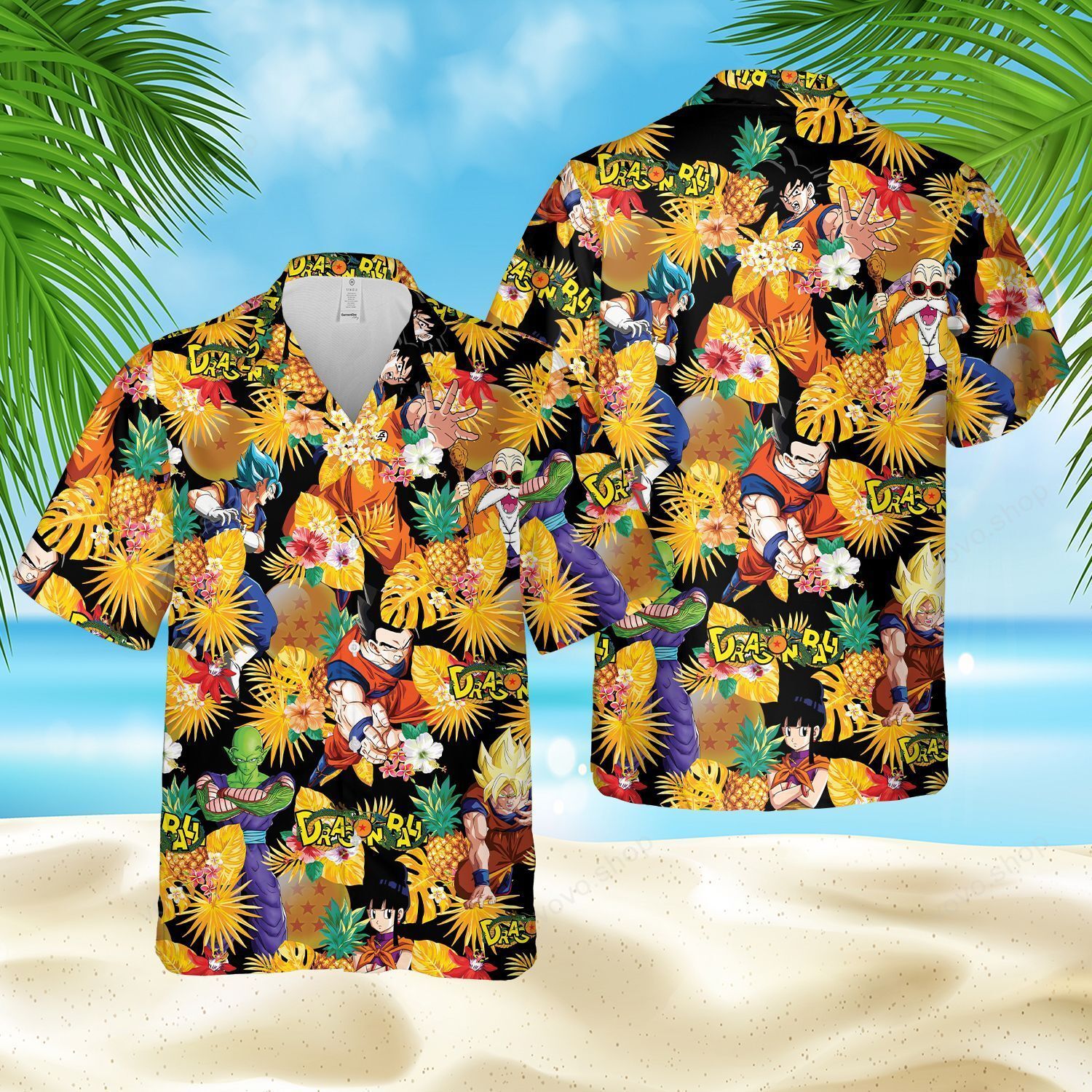 Dragon Ball Pineapple Floral Shirt For Man And Woman Print Short Sleeve Hawaii Ha46795