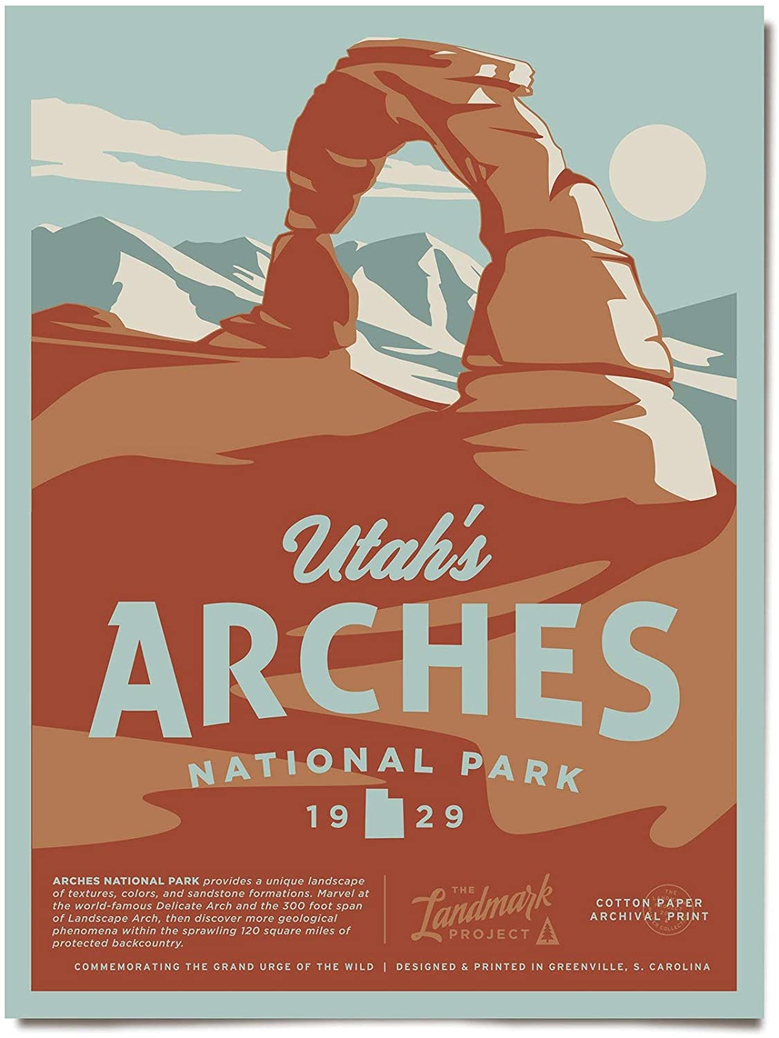 Travel Arches National Park Visit Utah Poster Art Print      Home Decor Gift For Men Women Family Friend On Birthday Xmas