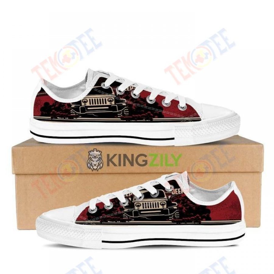 Mens Womens Jeep Christmas Low Top Shoes Custom Print Footwear Converse Sneakers TMT326