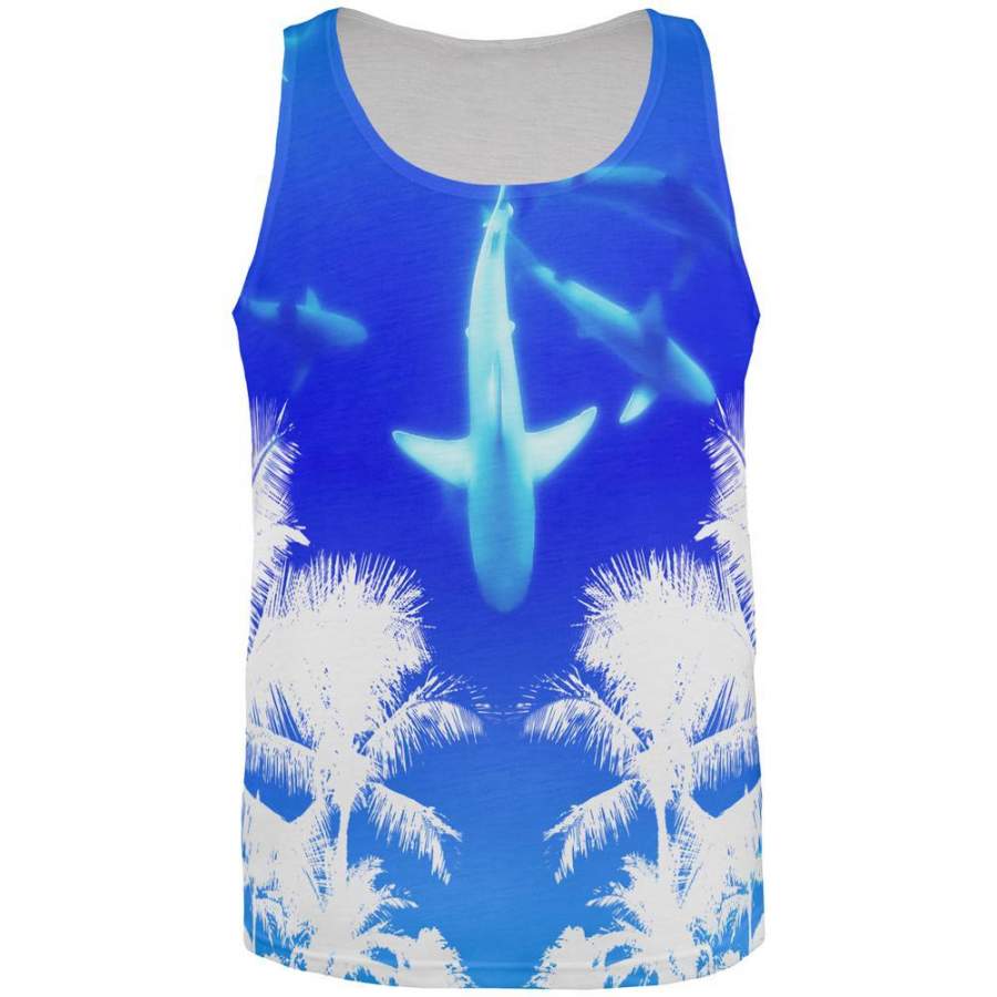 Summer Shark Beach Party All Over Mens Tank Top