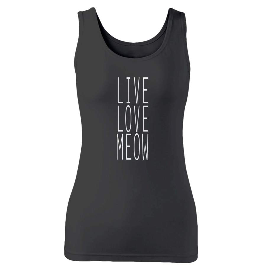 Live Love Meow Funny Kitten Lover Animal Cat Owner Woman’s Tank Top