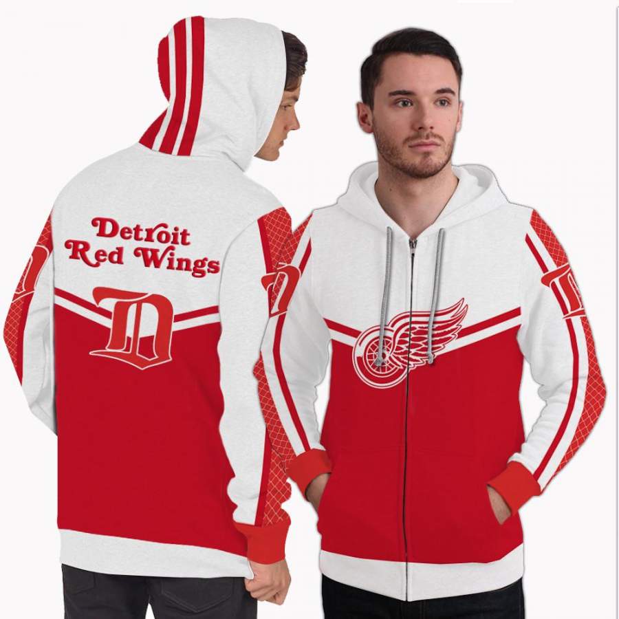 Fashion Gorgeous Fitting Detroit Red Wings Zip Hoodie