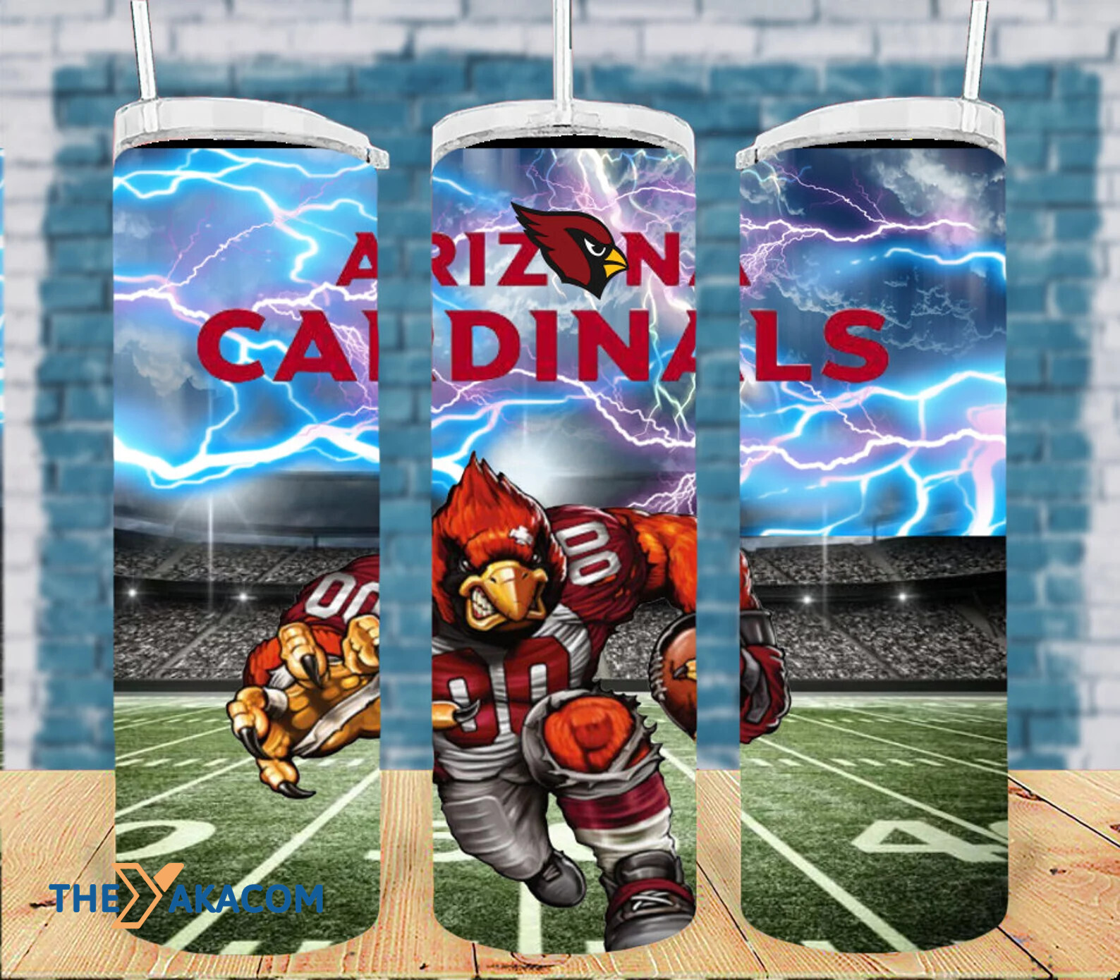 Strong Player On The Stadium And Lightening Arizona Cardinals Tumbler