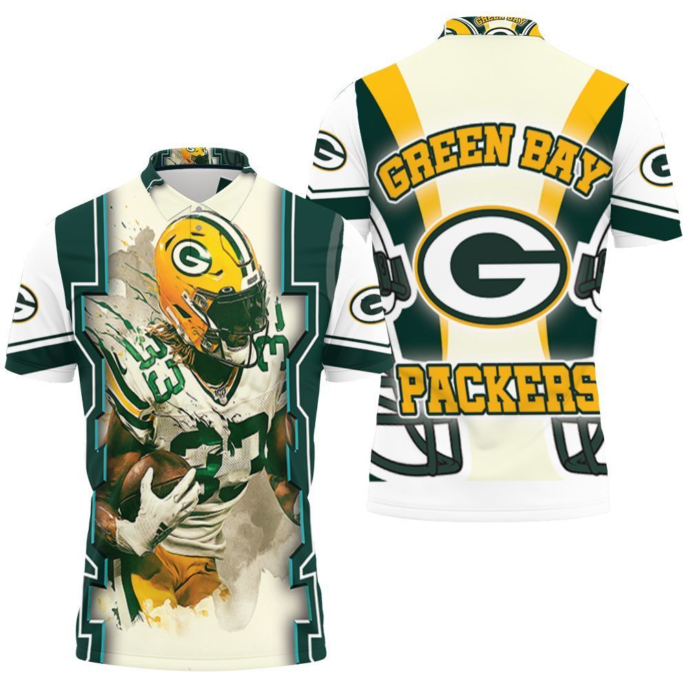 Green Bay Packers Aaron Jones 33 For Fans 3D Polo Shirt, Jersey