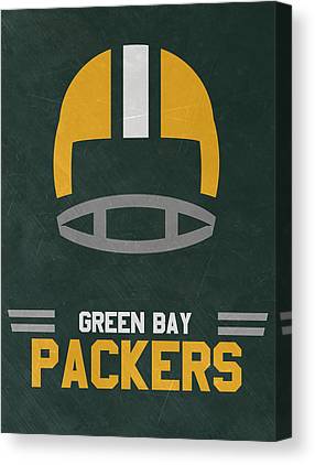 Green Bay Packers Vintage Art Joe Hamilton Canvas Print