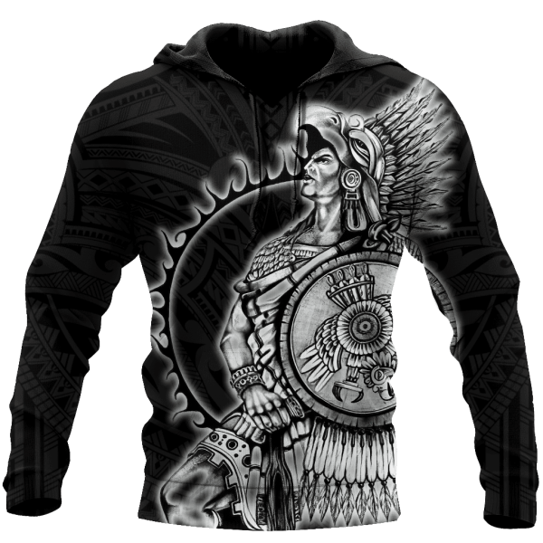 Mexican Aztec Warrior Holding Shield 3D All Over Printed Hoodie