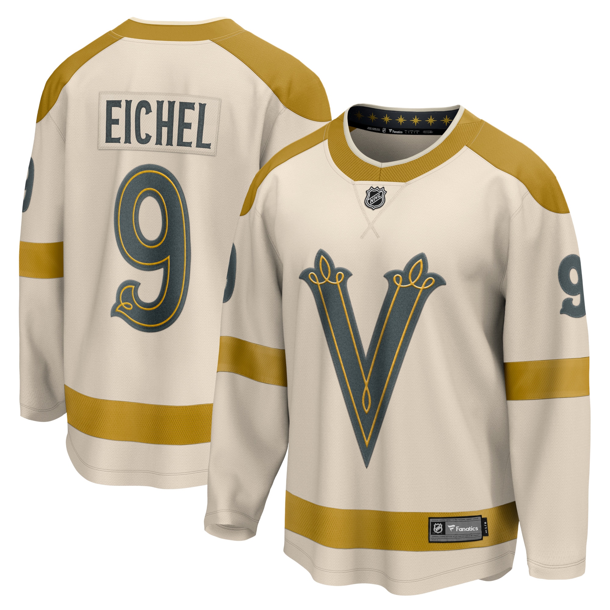 Men's Vegas Golden Knights Jack Eichel Cream 2024 NHL Winter Classic Breakaway Player Jersey