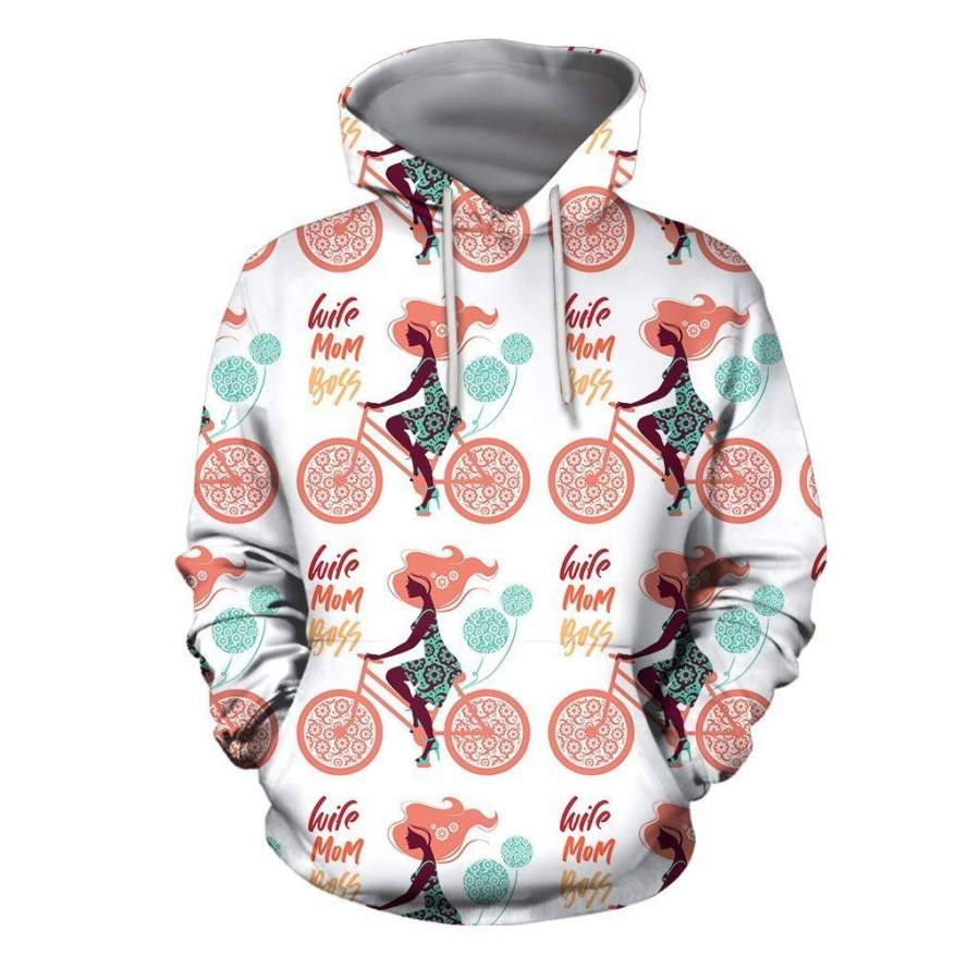 3D All Over Wife Mom Boss  Hoodie