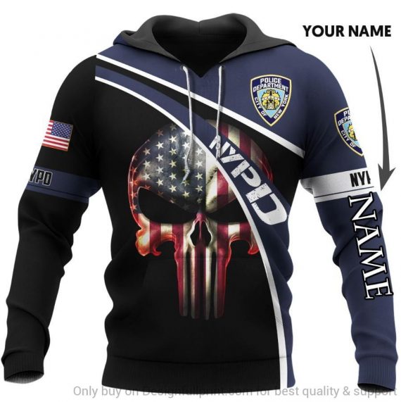 Nypd Us Police Department Skull Personalized Unisex Hoodie