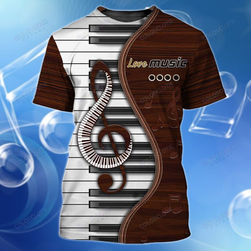 Music Piano 3D Full Print T-Shirt For Men And Women Ty307010