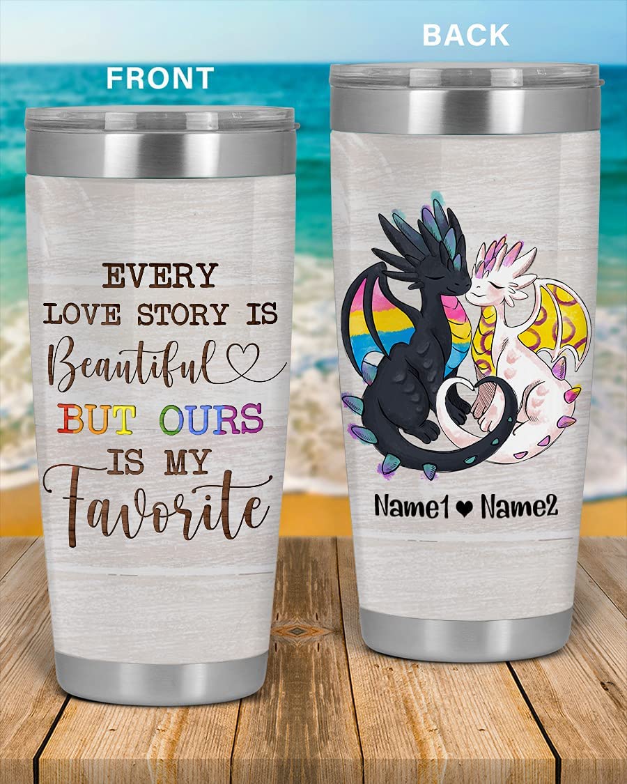 Every Love Story Is Beautiful, Lgbt Tumbler, Pride Custom Gift For Lgbtq+ Couple, Partner, Gift For Lgbt Community