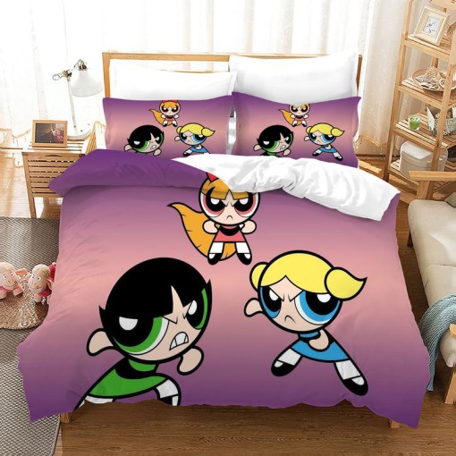 The Powerpuff Girls 2 Duvet Cover Pillowcase Home Decor 3D Bedding Set 4