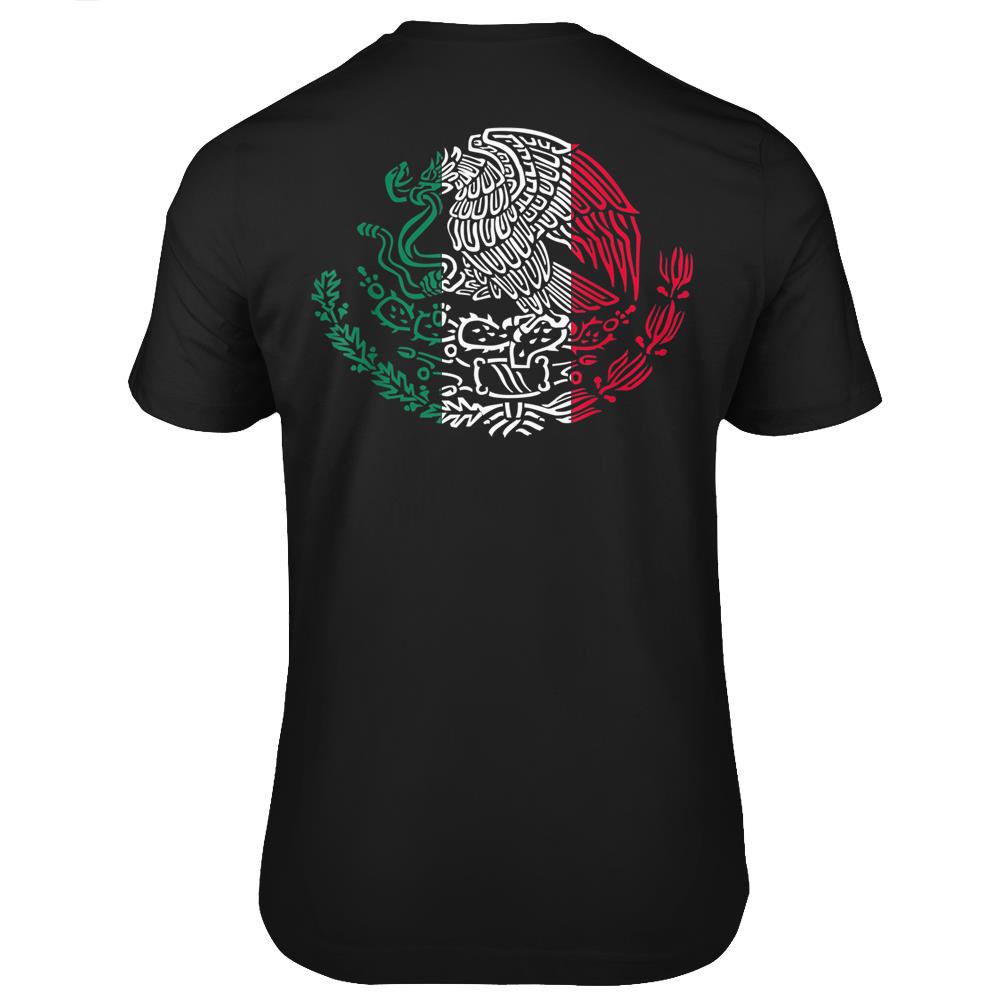 Mexican Eagle Mexico Flag T Shirts Print On Back