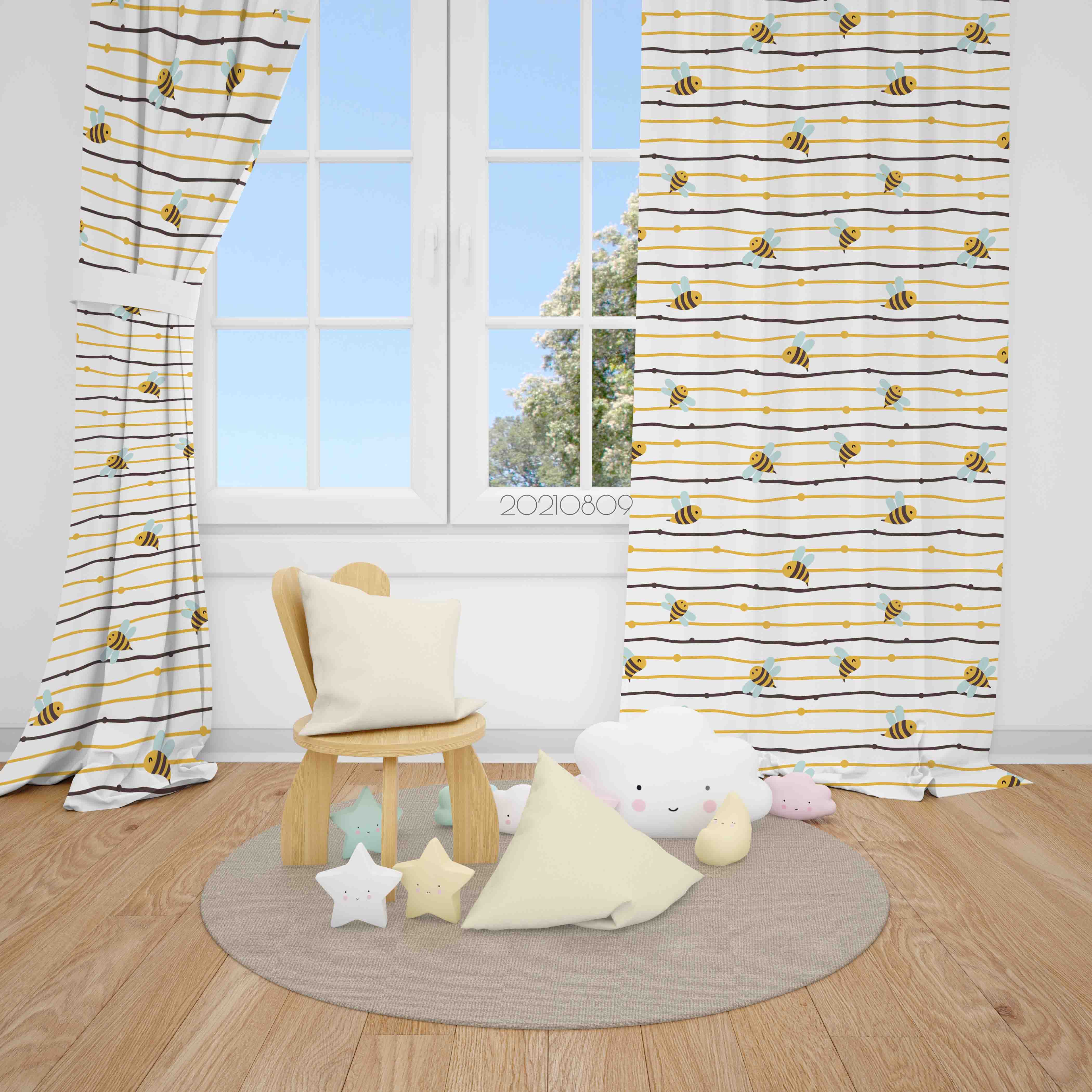 3D Cartoon Animal Bee Kids Curtains And Drapes Lqh 53