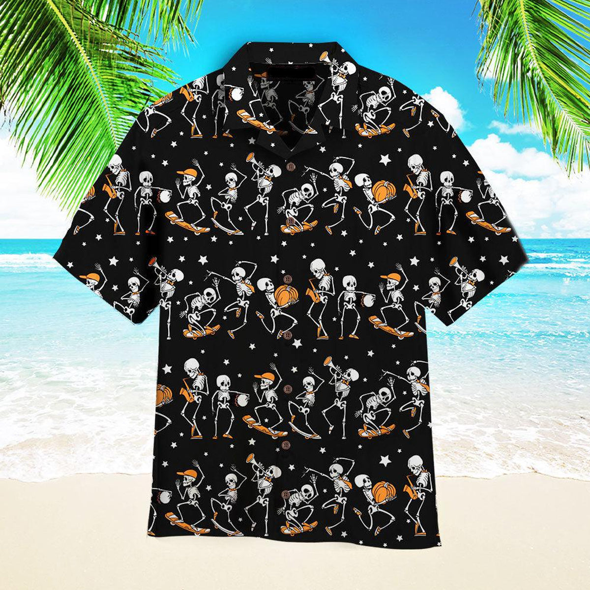 Skeletons Dancing On Halloween Night Hawaii Gift For Day Ha98942