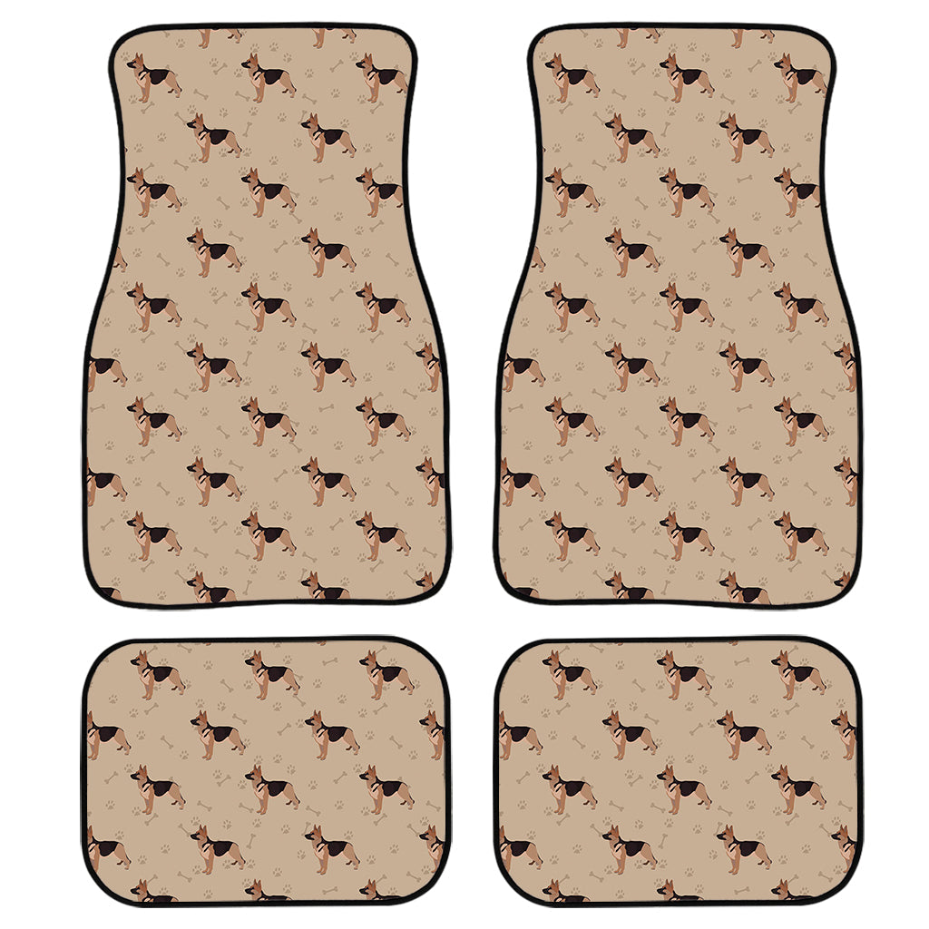 German Shepherd Dog Pattern Print Front And Back Car Floor Mats, Front Car Mat