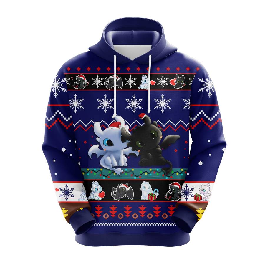 How to Train Your Dragon Christmas cute Noel Mc Ugly Hoodie Blue 1- Amazing Gift idea