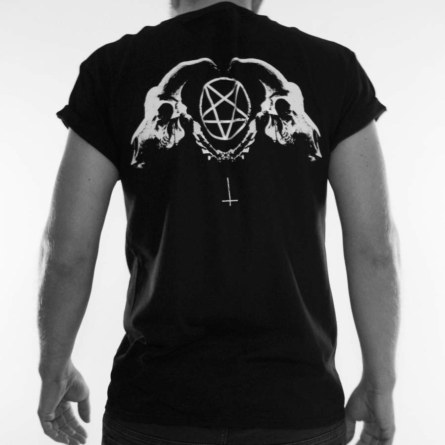 Satanic Ram Skull T Shirt Leviathan Cross Goth Punk Men’S Tops Tees T Shirt