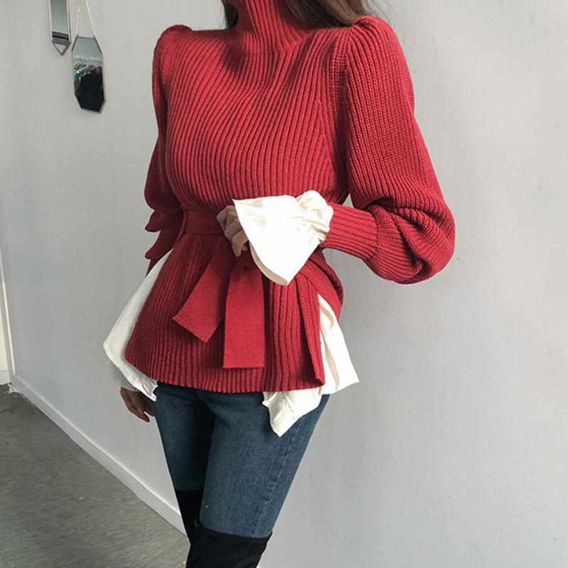 2022 Autumn Winter Women Pullovers And Sweaters Knitted Elasticity Casual Jumper Fashion Turtleneck Warm Female Sweater alx