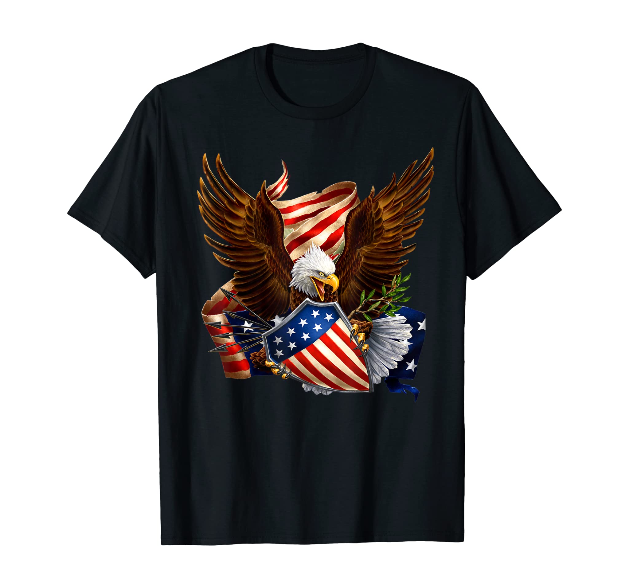 Patriotic Eagle Shield arrows american flag tee 4th of July T-Shirt